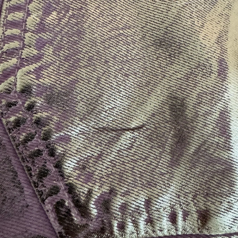 Trendyol Collection Women's Lilac Shiny Metallic Printed High‎ Waist Wide Leg 34